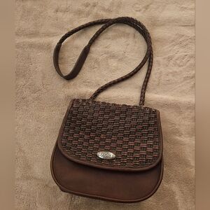 Brighton Vintage Weaved Leather Crossbody Handbag